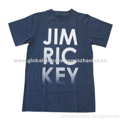 Men's custom round neck short sleeve printed t-shirt made of 100% cotton, breathable and comfortable